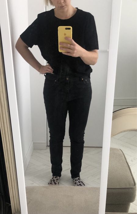 Spodnie czarne jeansy M