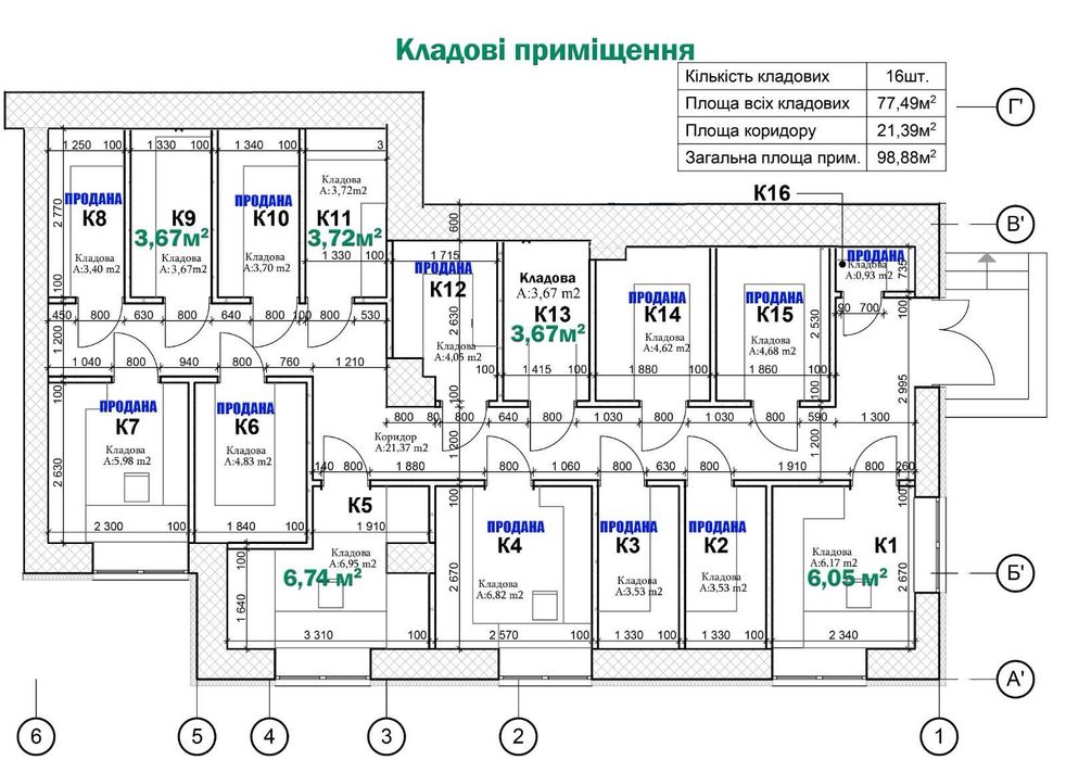 В продажі кладове приміщення 3,72м2. Ірпінь 9-Лінія 1