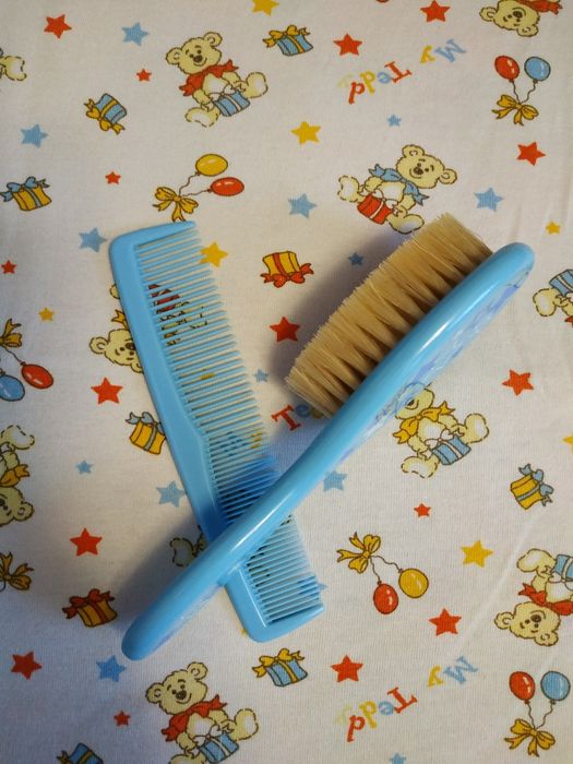 Детская расческа с натуральной ворсы для новорожденных набор