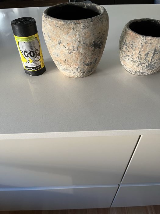 Vasos de planta com textura