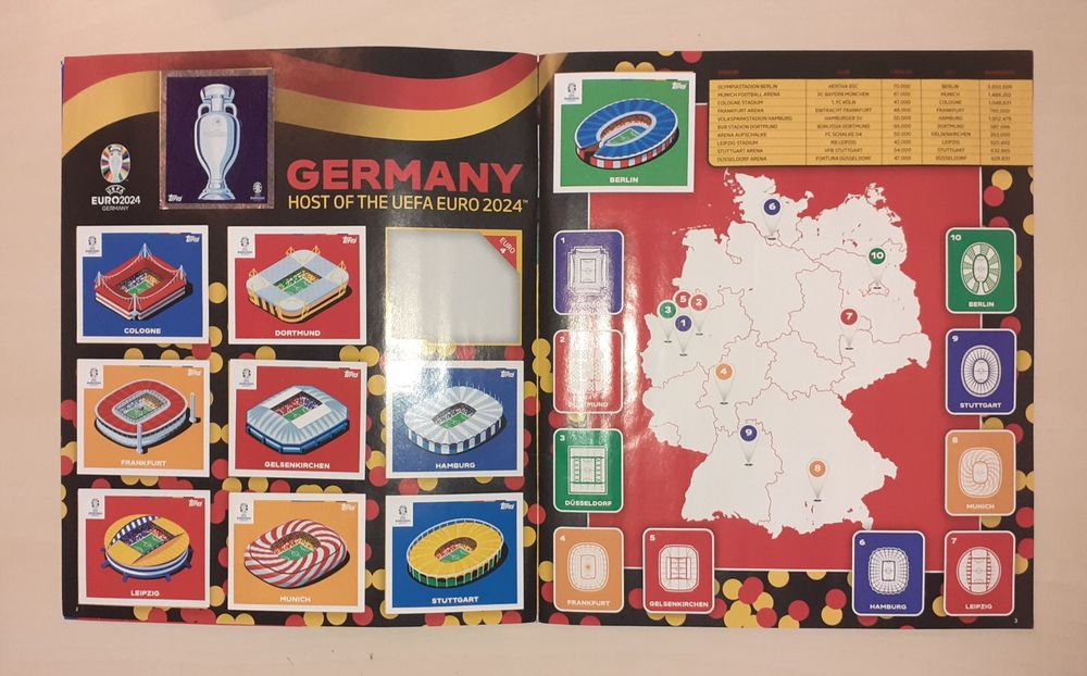 Caderneta Topps Uefa Euro 2024 Quase Completa 82% Cromos Colados (593/728) Muito Bom Estado