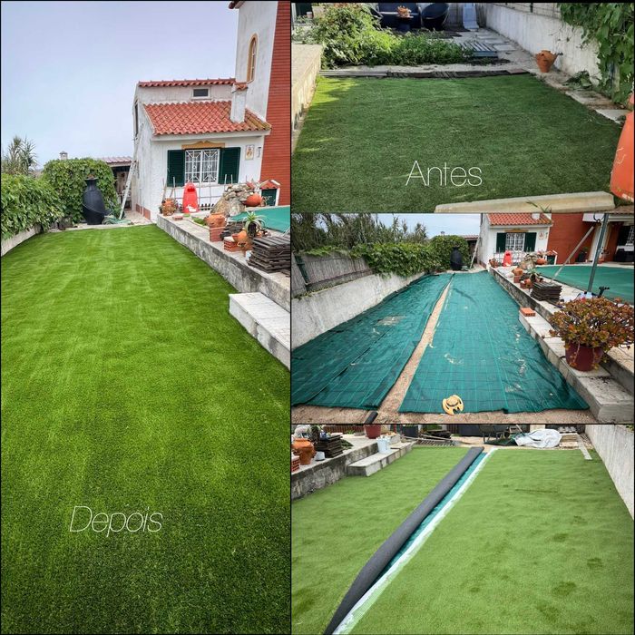 Instalação profissional de relva sintética
