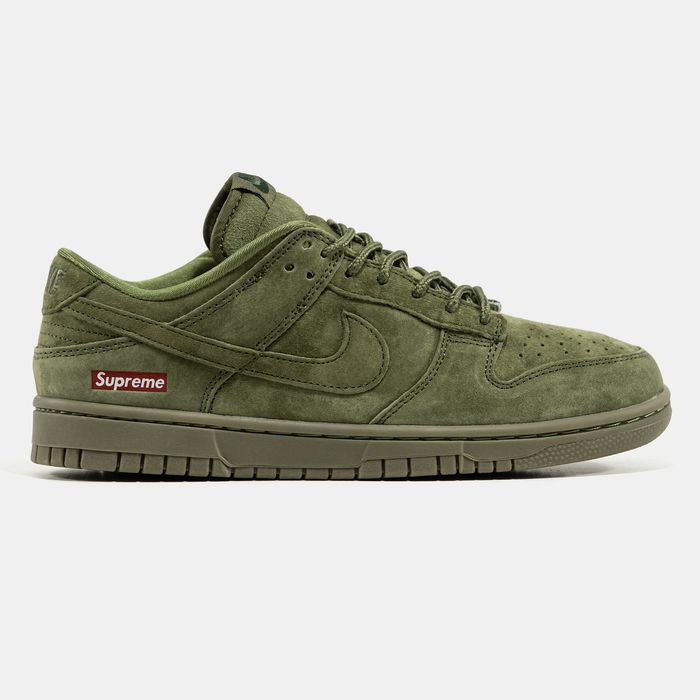 Кросівки КроссовкиNike SB Dunk Low x Supreme khaki Green Зелёный Зелений Хаки Хакі Кросовки повсякденні