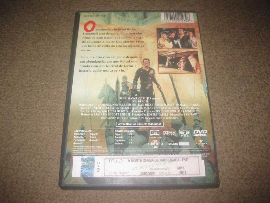 DVD "A Morte Chega de Madrugada" com Bruce Campbell/Raro!