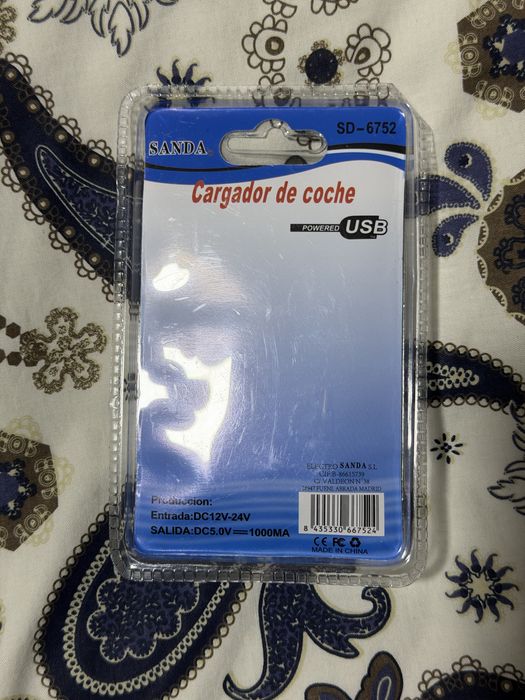 Carregador USB para isqueiro carro 5V 1A