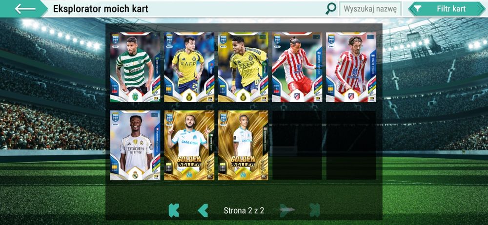 Dwie karty Golden Baller GOL10 i GOL11 Panini Fifa 365 Adrenalyn XL 2026