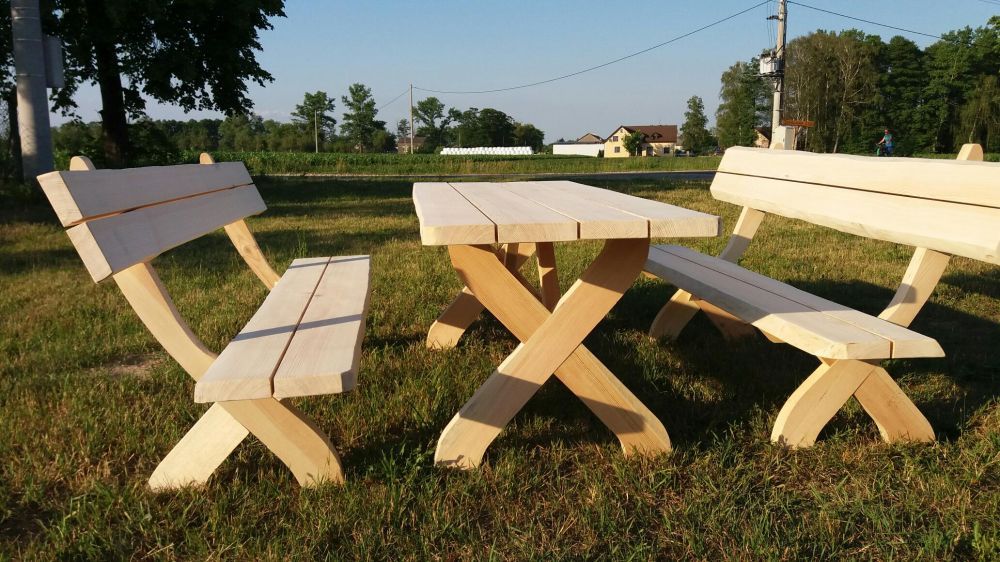 Stół ławki, komplet ogrodowy drewniany, meble ogrodowe, stol lawki.