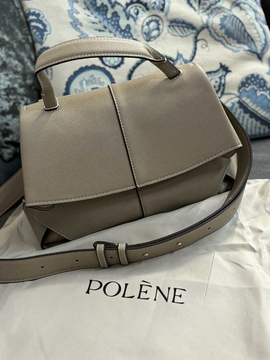 Torebka Polene beżowa skórzana z workiem przeciwkurzowym