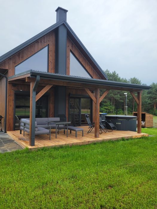 Domki Echo lasu, Zwierzyniec,  Roztocze, balia z jacuzzi, sauna