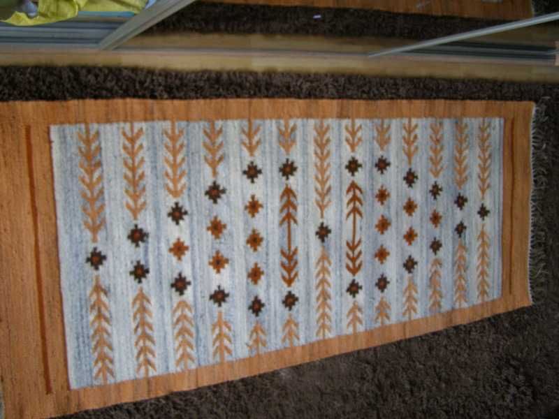 Kilim PRL "Krzyżyki i gałązki " II poł. XXw.