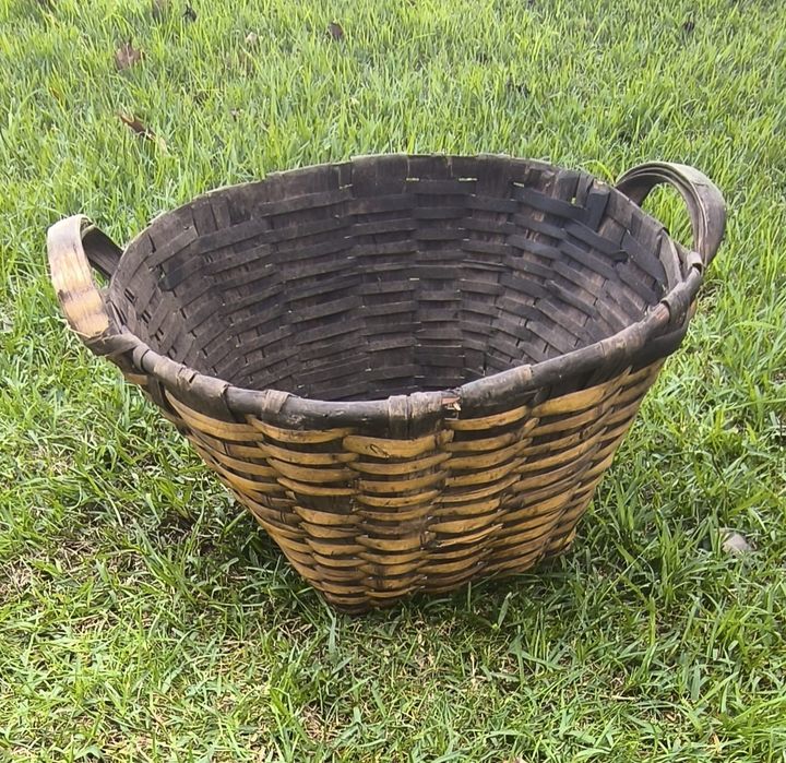 Cesto antigo para vindimas, peça para decoração