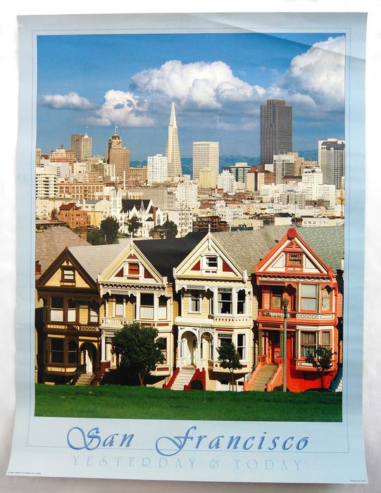 San Francisco Yesterday and Today, plakat z USA, fotografia 60,7x45,5