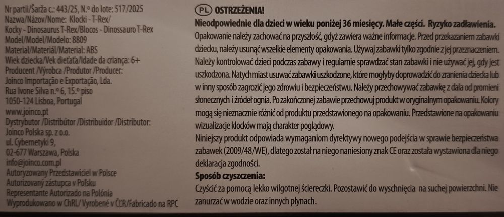 Duży zestaw klocków Elefun  Dinozaur T-Rex 2159 el. nowe.