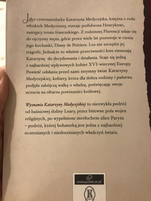 Książka „Wyznania Katarzyny Medycejskiej”