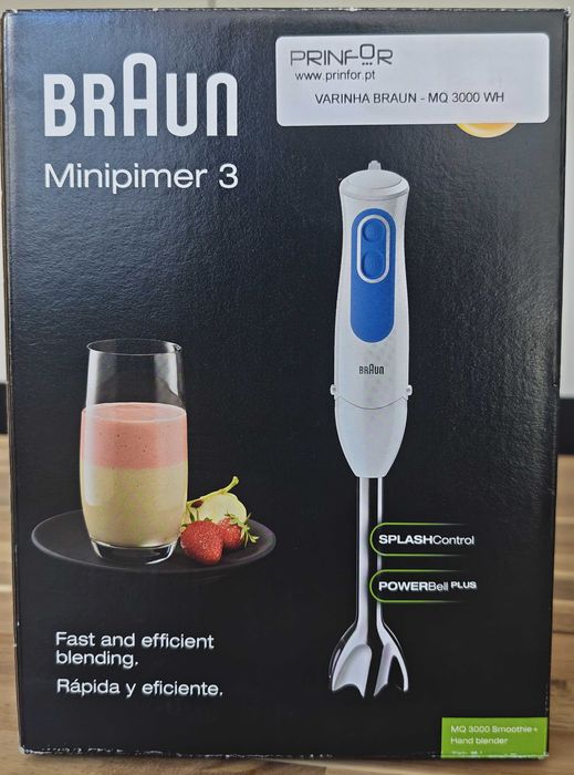 Varinha Mágica Braun Minipimer 3 MQ 3000 WH (Nova)