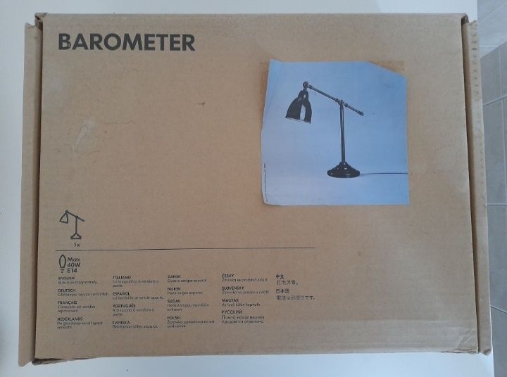 Candeeiro de secretária BAROMETER IKEA preto mate NOVO
