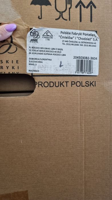 Ćmielów Rococo Serwis obiadowy dla 12 osób 44 el. złoty