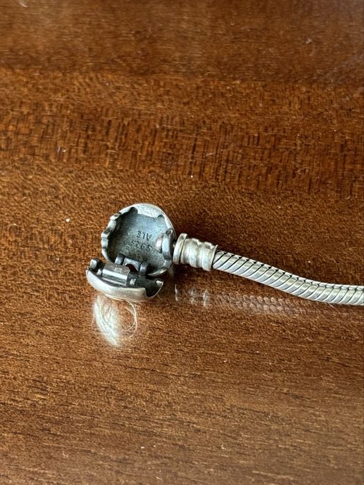 Браслет Pandora срібний із застібкою серце 17 см - оригінал