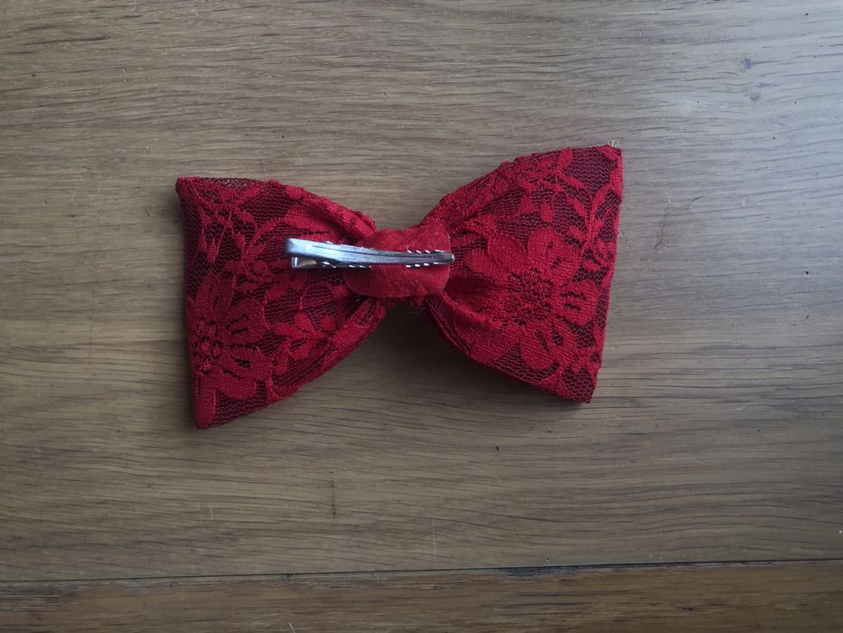 Laço vermelho gancho de cabelo