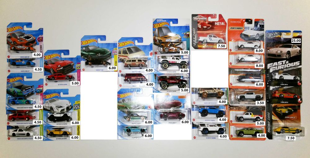 Toyota - Hot Wheels - Matchbox - Majorette - Carros de Coleção 1/64