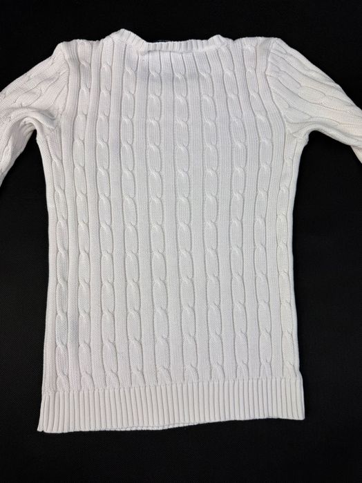 Sweter Warkocz Ralph Lauren Biały 100% Bawełna 413