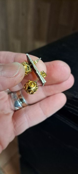 Brincos contas de Viana em prata.