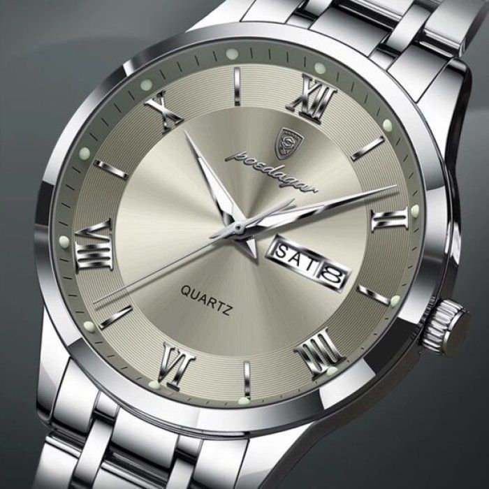 Годинник Poedagar Silver Sunray: Кварцовий, Сталевий браслет