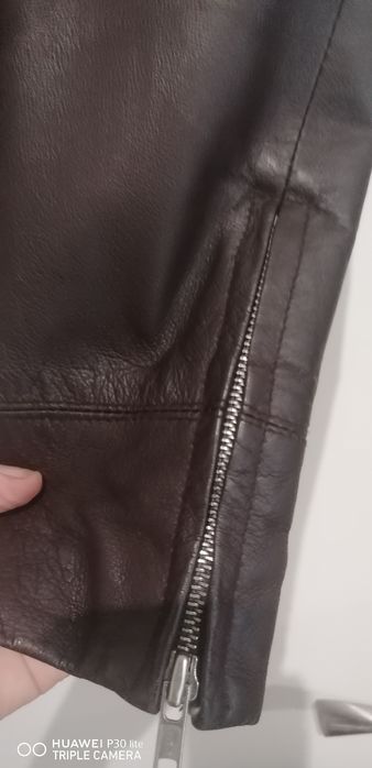 Casaco senhora castanho em pele