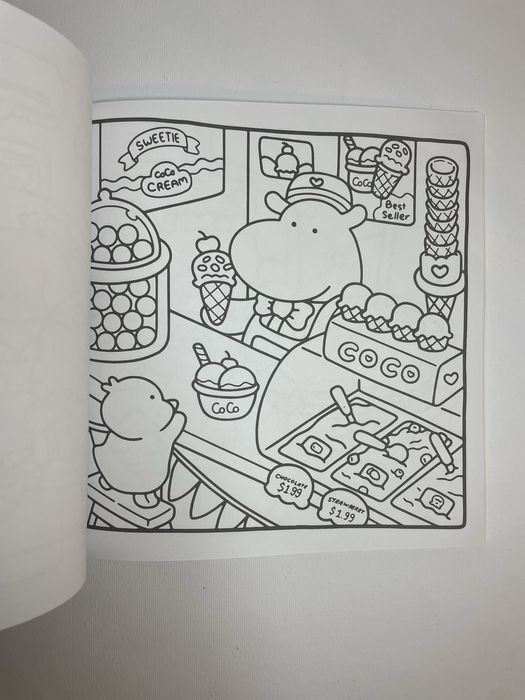 Livro de colorir Cozy Friends e caneta branca NOVOS