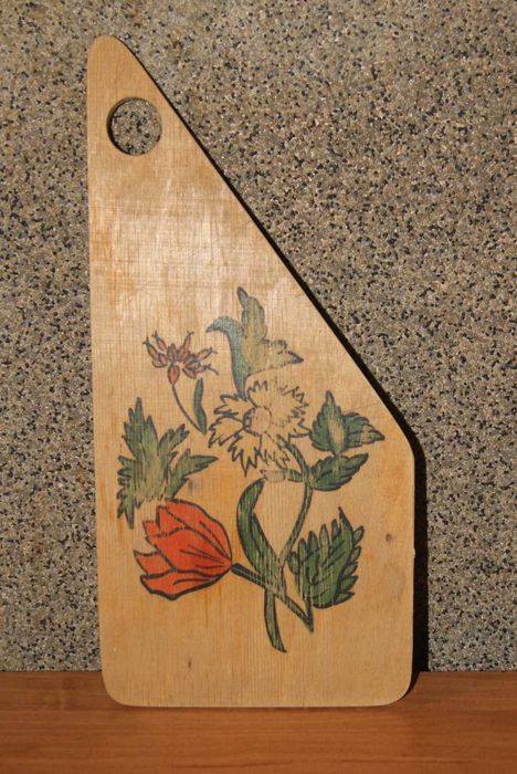 Stara drewniana deska kuchenna design PRL