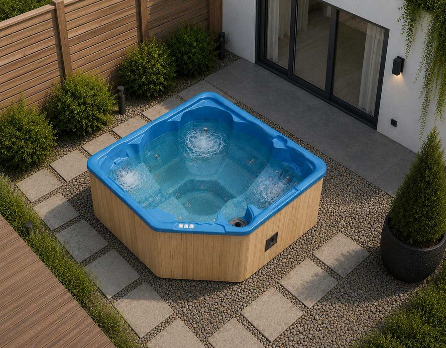 NAROŻNE całoroczne jacuzzi 5 os basen balia masaż pokrywa LED sauna transport