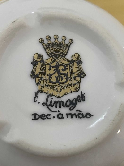Chávenas de chá Limoges pintadas á mão (3)