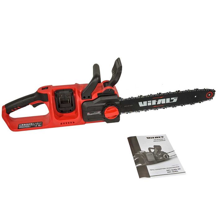 Пила акумуляторна Vitals AKZ 3640s шина 40см/Гарантія 3роки/АКБ 4-6-8А