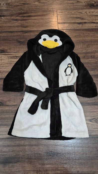 003 A szlafrok nr 1 miękki pluszowy pingwin 80-86