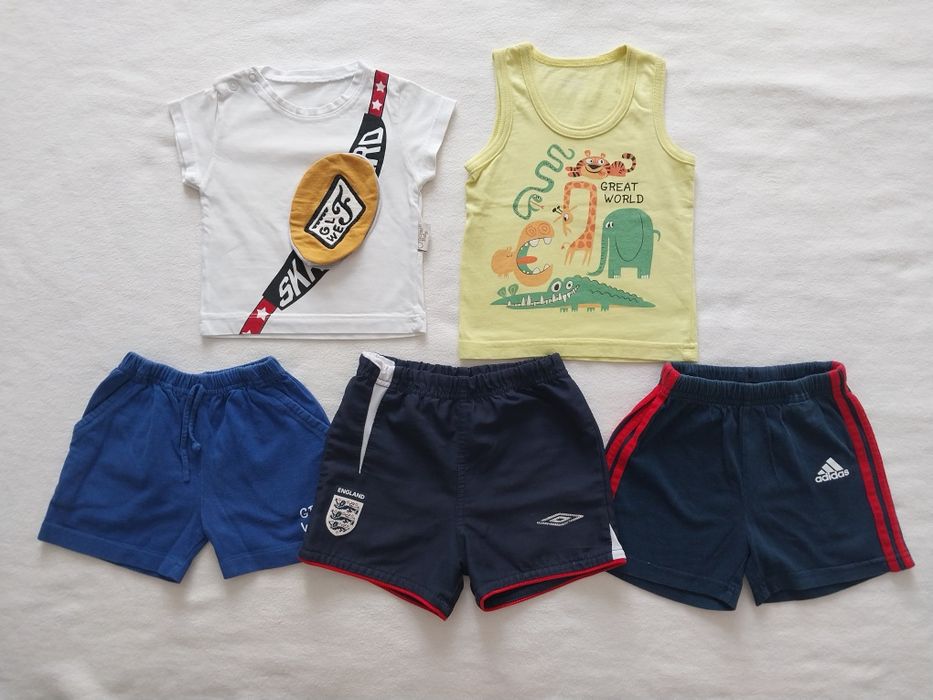 Літній одяг 56-62, 62-68, 68-74, 0-3, 3-6 і 6-9міс, Next, Mamas and papas, Dopodopo, Adidas Umbro