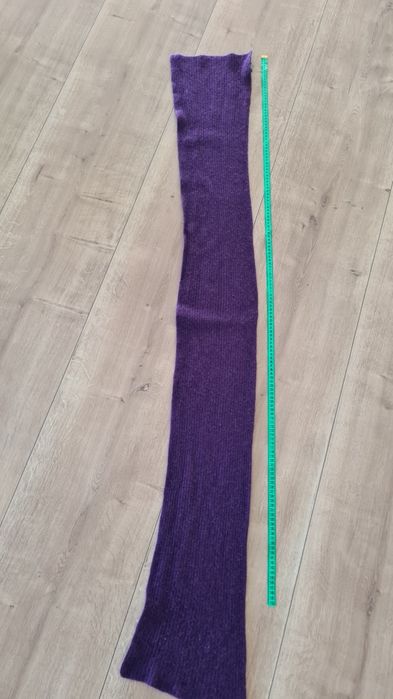 Szalik Szal 100% Kaszmir. Fioletowy Bakłażanowy. 170 x 20 cm