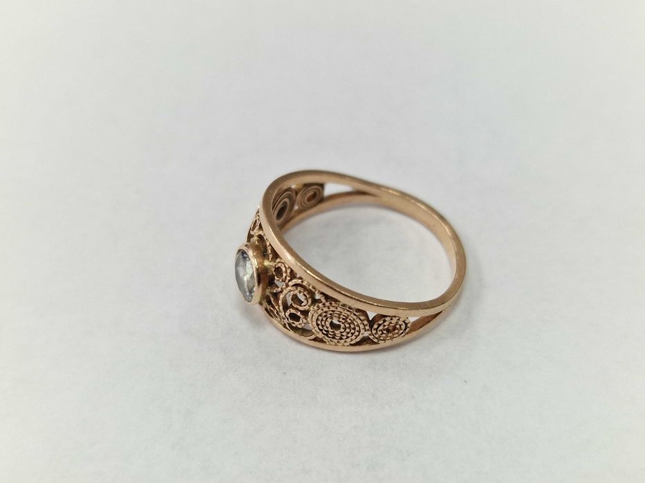 Złoty pierścionek damski/ 585/ 2.54 gram/ R13/ Kraków 1963-86