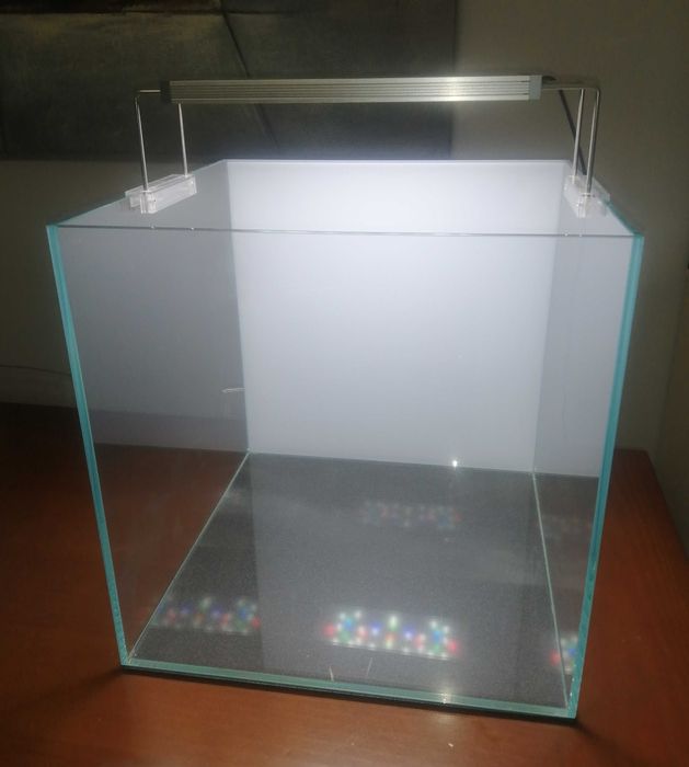 Aquário Cubo 64L (40cm) + Calha Twinstar 300E III WRGB (Estado Impecável)