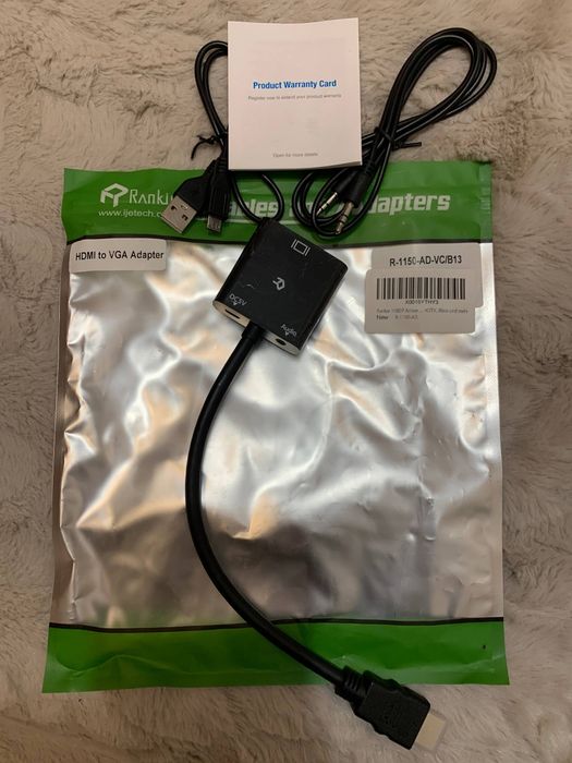 Адаптер HDMI to VGA з аудіо виходом та USB живленням