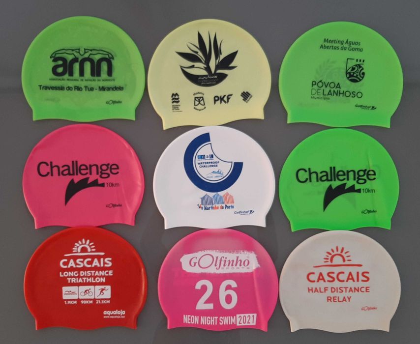 Toucas de natação de silicone, à atenção dos Colecionadores.