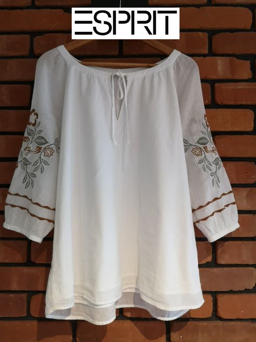Bluza Esprit koszulowa 42 bawełniana haft haftowana elegancka