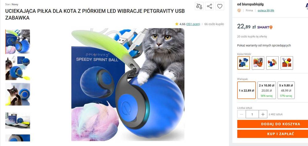 Dla kota: automatyczne poidełko+3 interaktywne piłki +drapak z piłką *