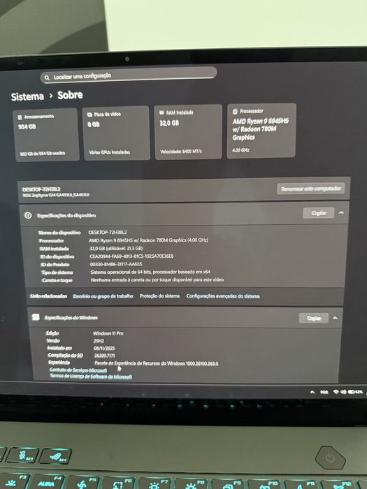 ASUS ROG Zephyrus G14 2024 — Ryzen 9 / RTX 4070 / 32GB / OLED 3K 120Hz