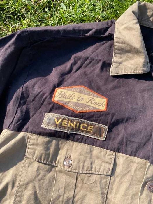 Koszula męska Hard Rock Café Venice vintage XL 2XL Brown brązowy haft