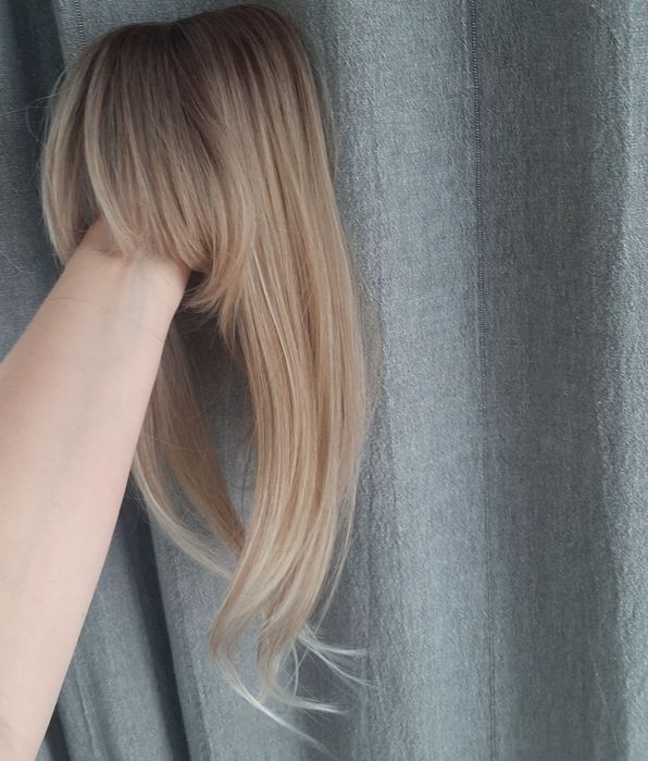 Topper grzywka brąz blond syntetyczny