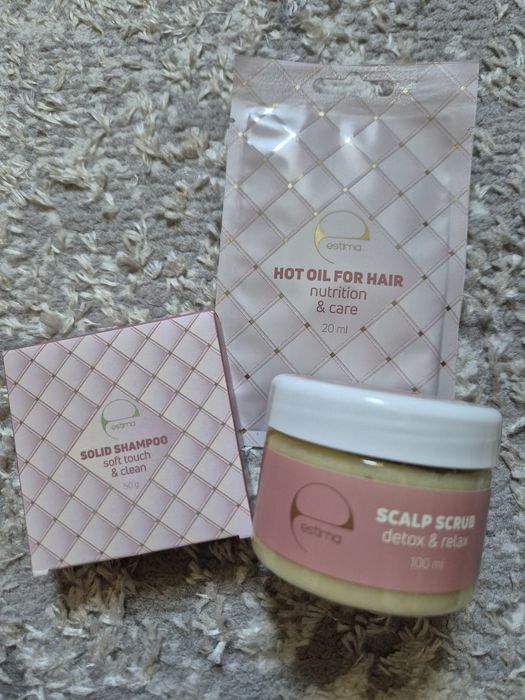 Подарунковий набір Estima скраб для шкіри голови, шампунь, гаряча олія