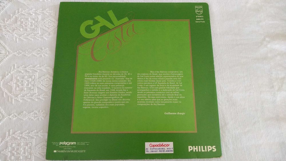 LP "Aquarela do Brasil" - Gal Costa, como NOVO!