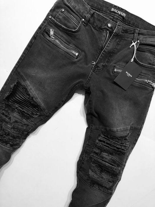 Jeans Balmain slim fit grafit