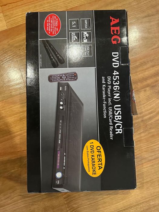Leitor DVD AEG 4536(N) USB/CR Novo, Selado c/ Karaoke e MP3