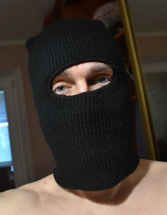 Балаклава, подшлемник (под шлем) шерстяная вязаная. Двойная. Выс 33 см